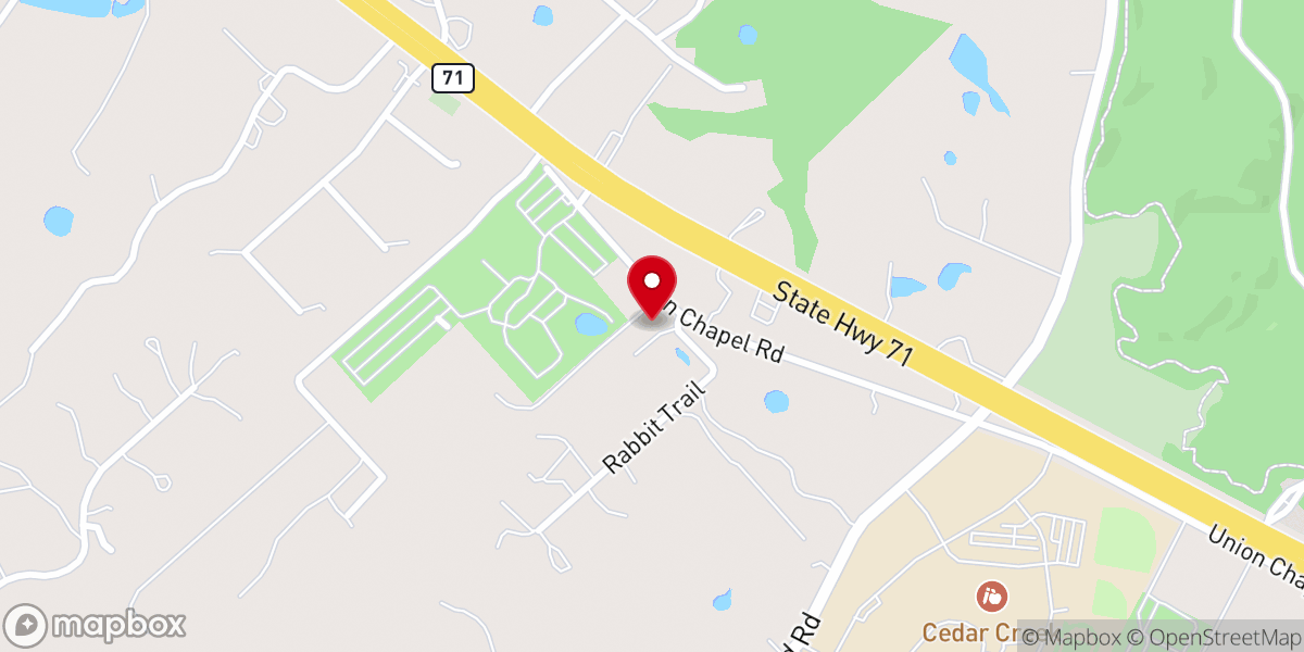 Map showing location of Iglesia El Cielo Bastrop Tx