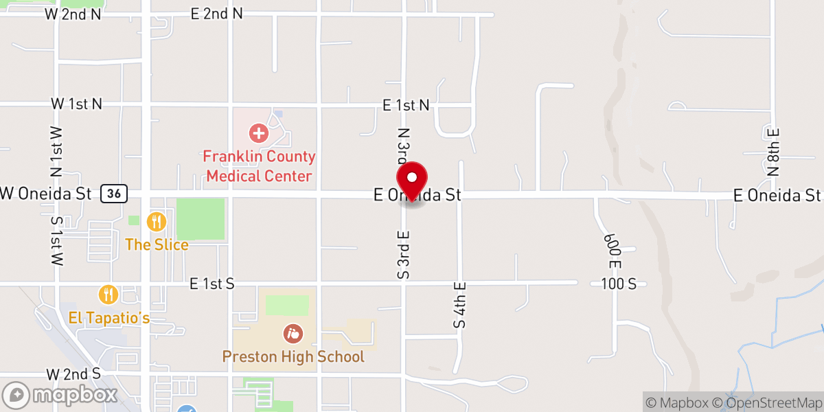 Map showing location of St. Peter's Catholic Church
