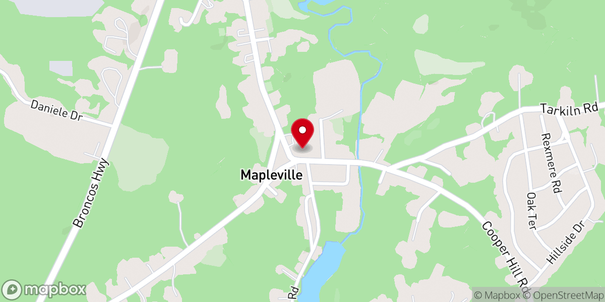 Map showing location of Mapleville