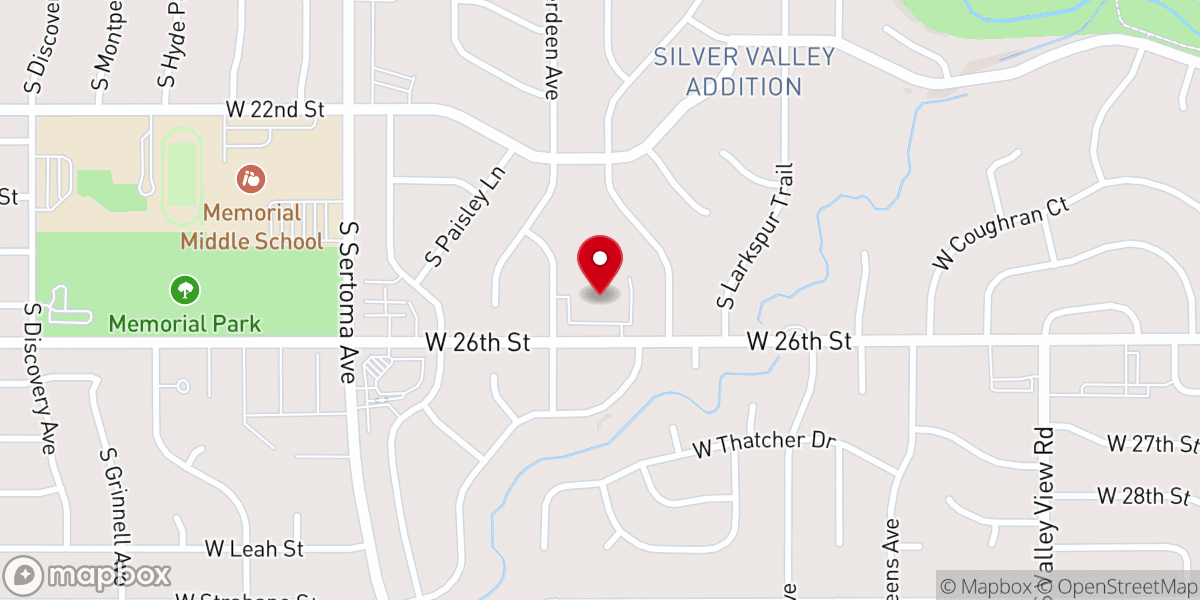 Map showing location of CrossWind Church
