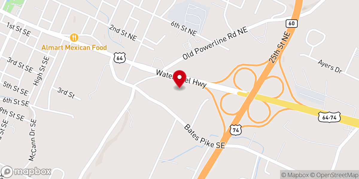 Map showing location of Cloverleaf Baptist Church