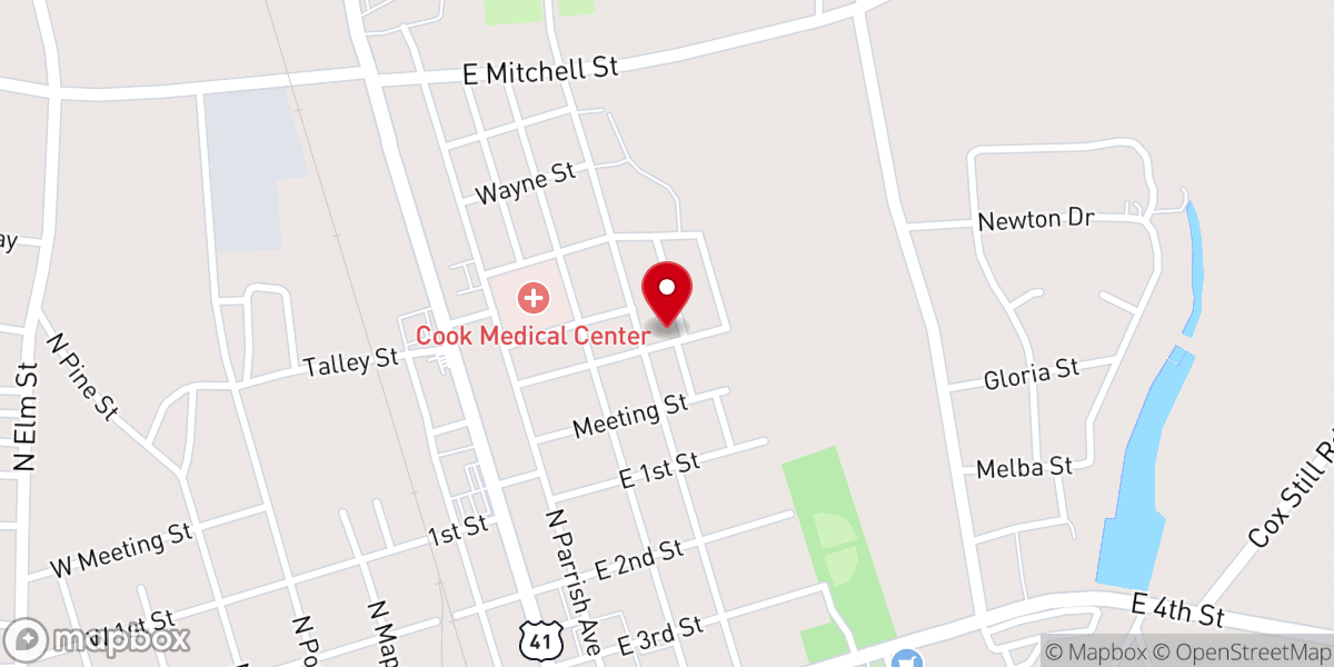 Map showing location of Gordon Avenue Baptist Church