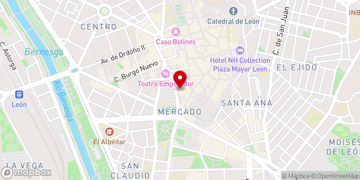 Map showing location of Torre del antiguo Palacio de Doña Leonor de Quiñones (actual Monasterio de Concepcionistas)