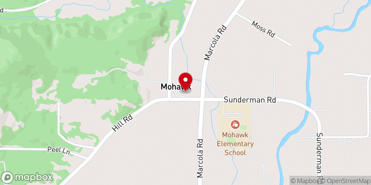 Map showing location of Mohawk Fellowship Church