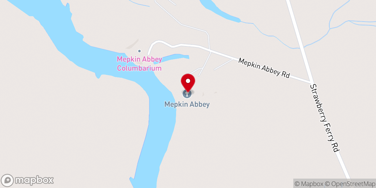 Map showing location of Mepkin Abbey Church