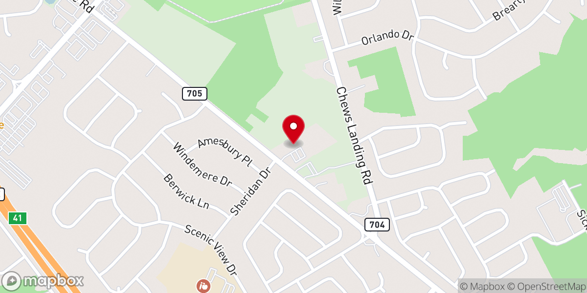 Map showing location of Winslow Baptist Church