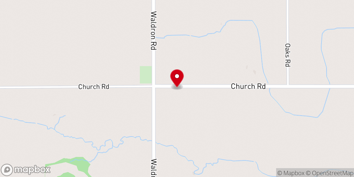 Map showing location of Wheatland Congregational Church