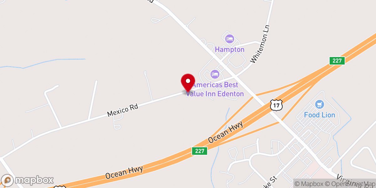 Map showing location of Edenton Church Of Christ
