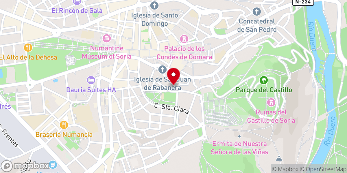 Map showing location of Iglesia Evangelica Apostolica del nombre de Jesús Soria