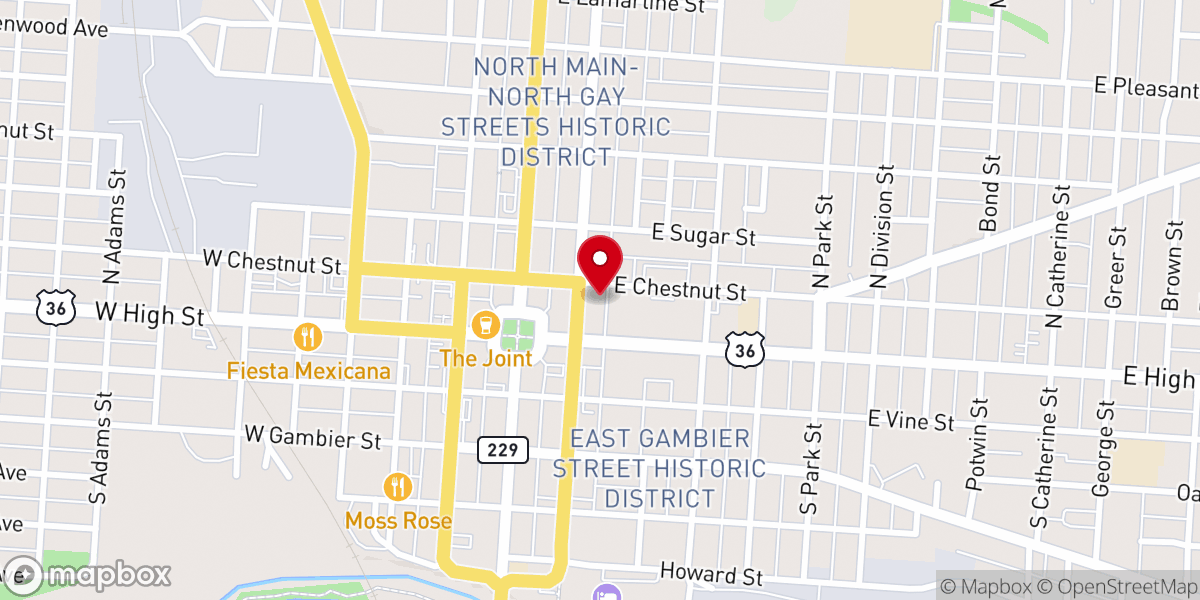Map showing location of Fredericktown United Methodist Church