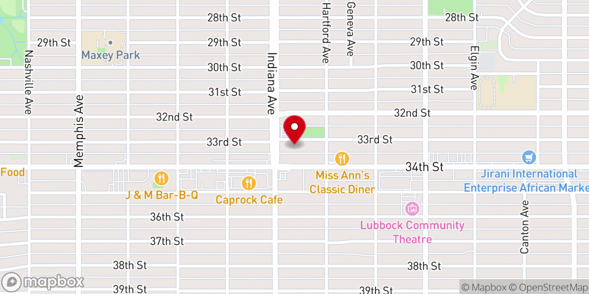 Map showing location of Westminster Presbyterian Church