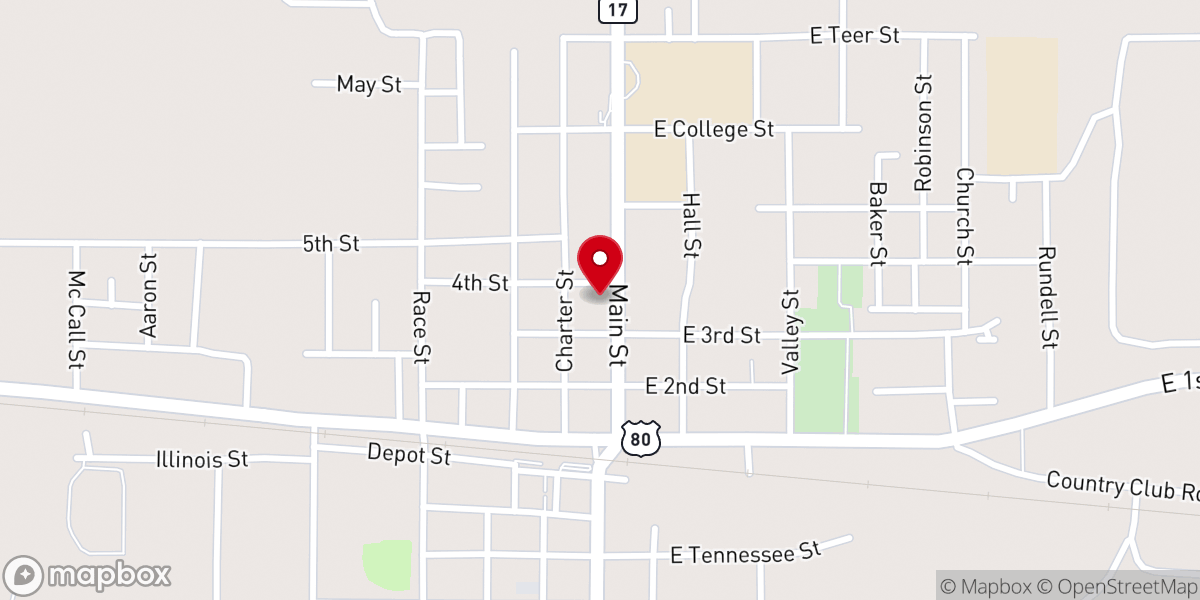 Map showing location of Delhi Presbyterian Church