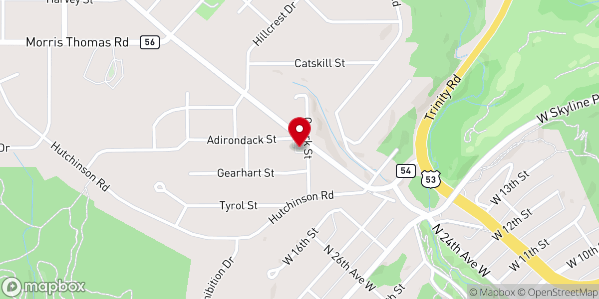 Map showing location of Hillside United Methodist Church