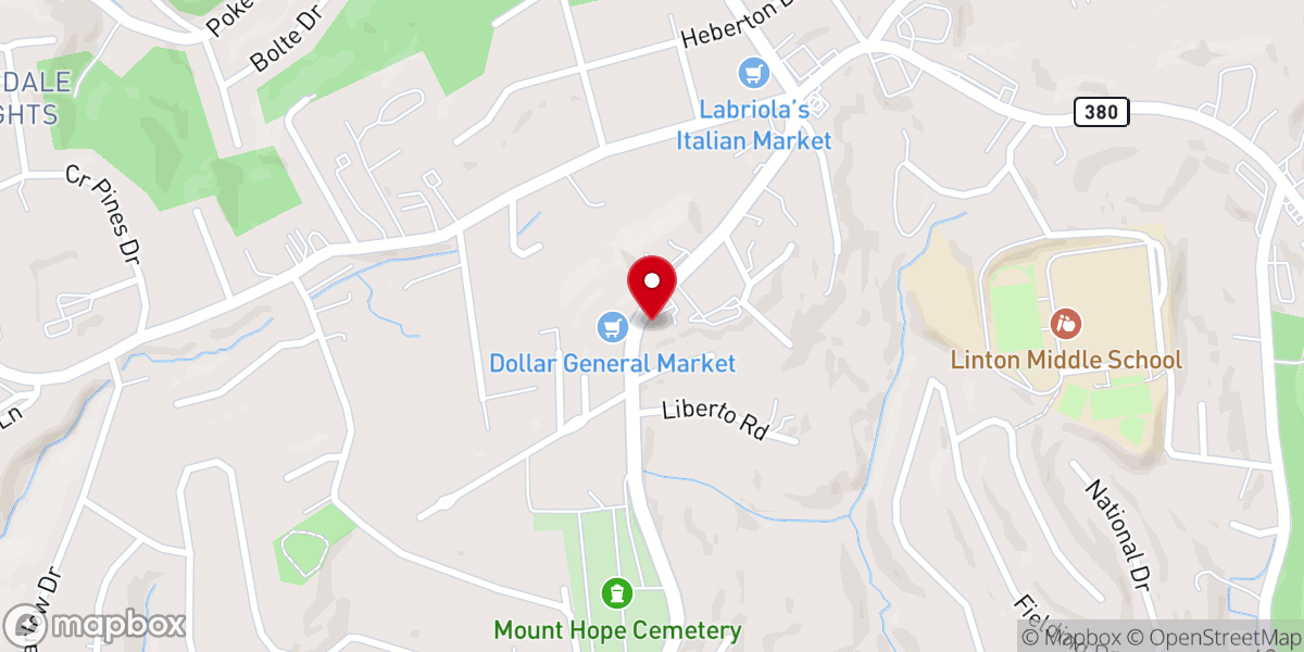 Map showing location of First Reformed Presbyterian Church