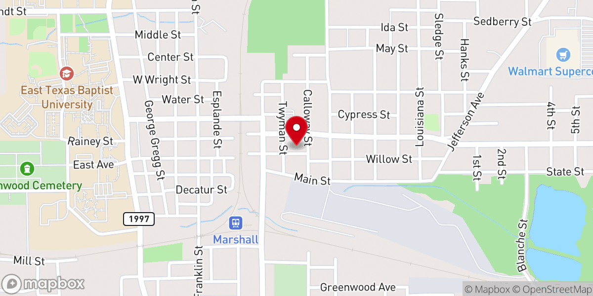 Map showing location of Harmony Christian Methodist Episcopal Church