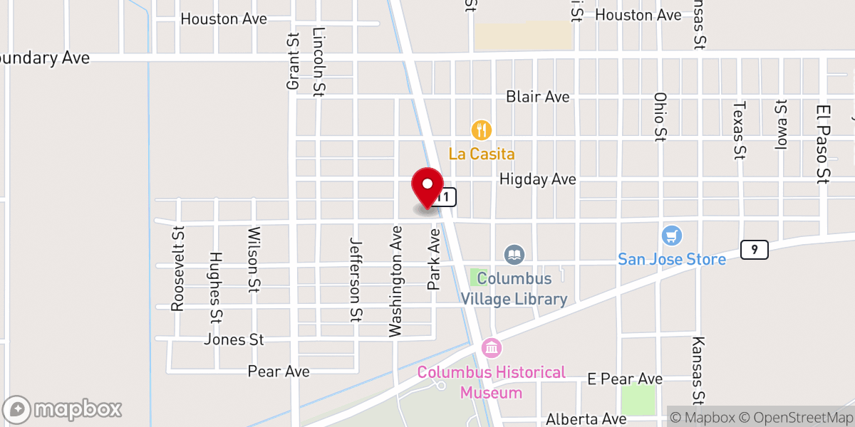 Map showing location of Holy Family Mission Church