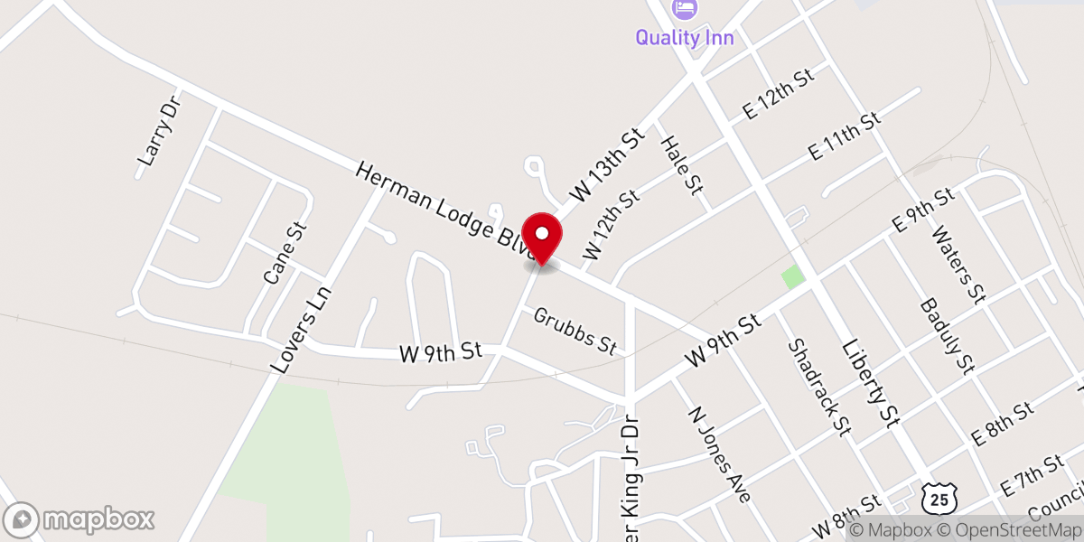 Map showing location of Neely Grove C.M.E. Church