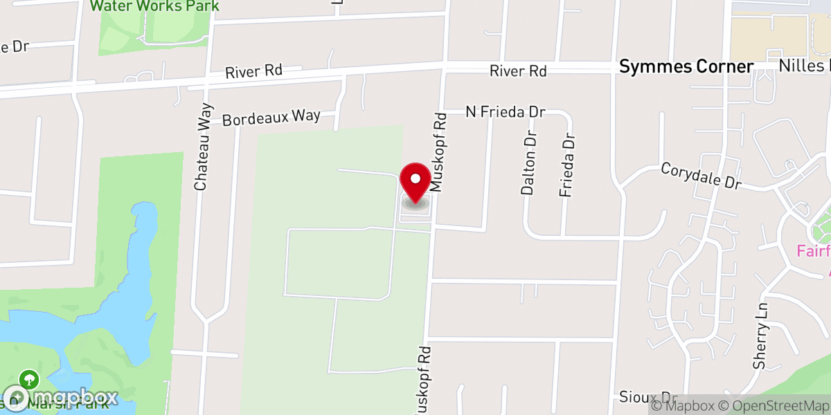 Map showing location of Fairfield West Baptist Church