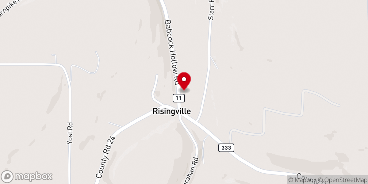 Map showing location of Risingville Methodist Church