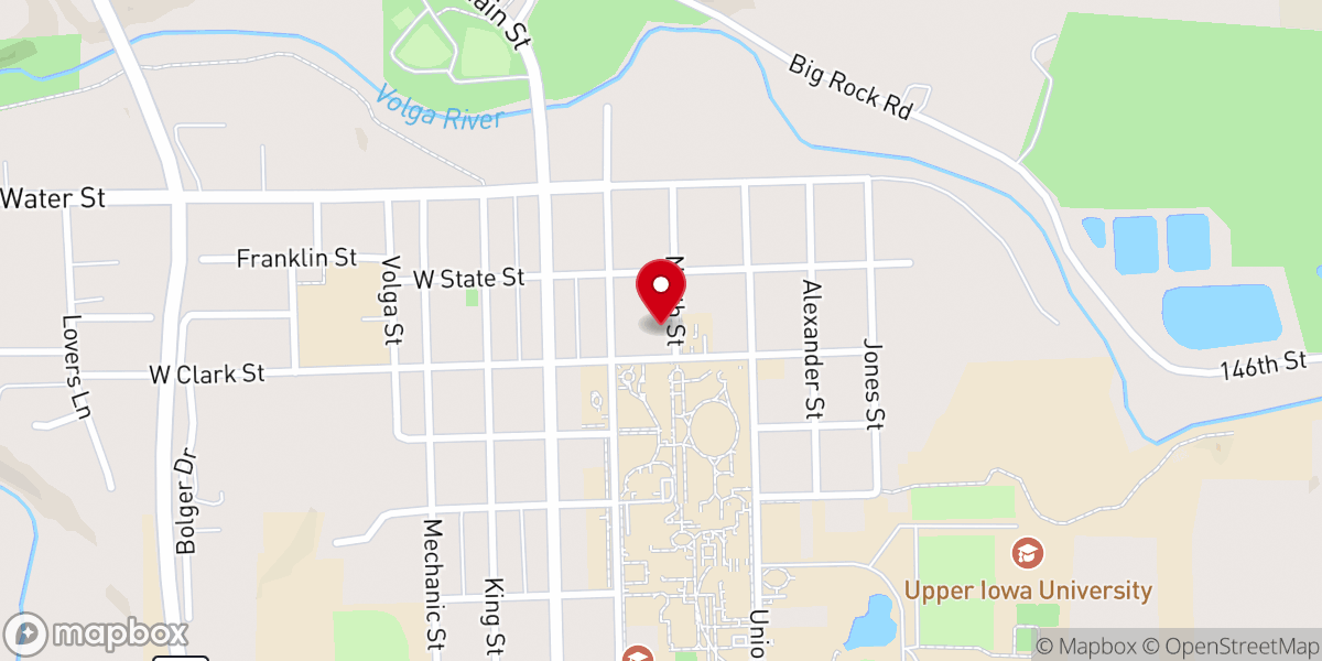 Map showing location of United Methodist Church