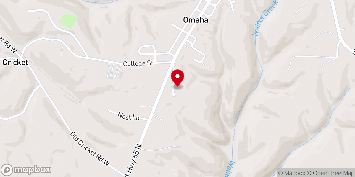 Map showing location of First Baptist Church of Omaha