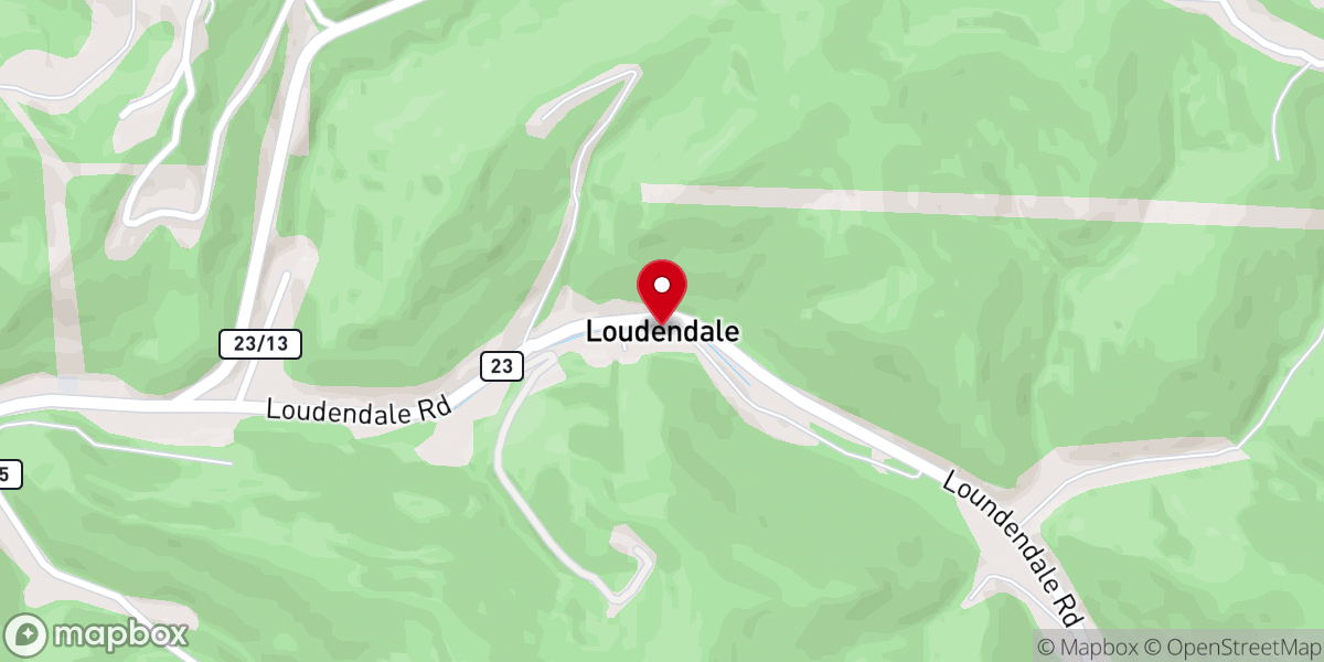 Map showing location of Loudendale Freewill Baptist Church