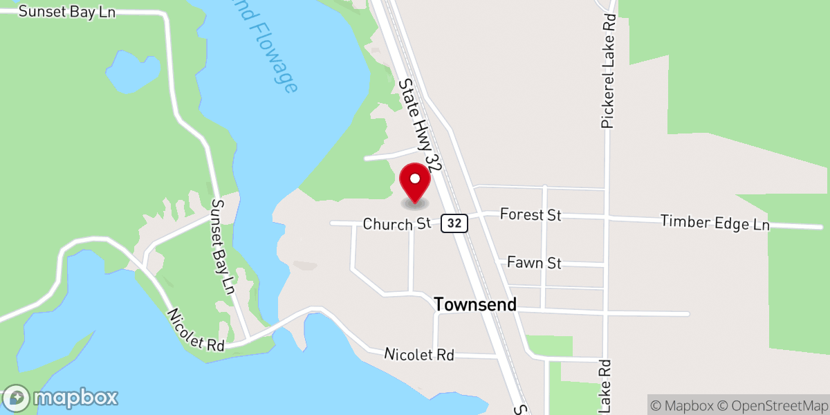 Map showing location of St John Lutheran Church