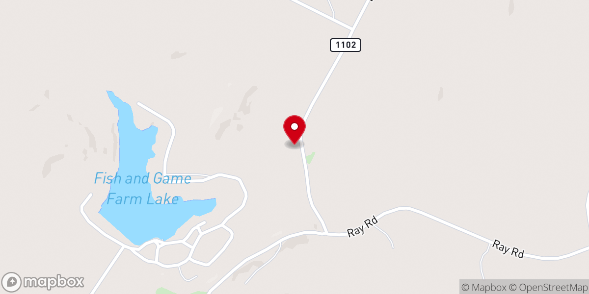 Map showing location of Chestnut Grove Baptist Church