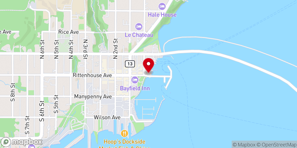 Map showing location of Bayfield Lakeside Pavilion