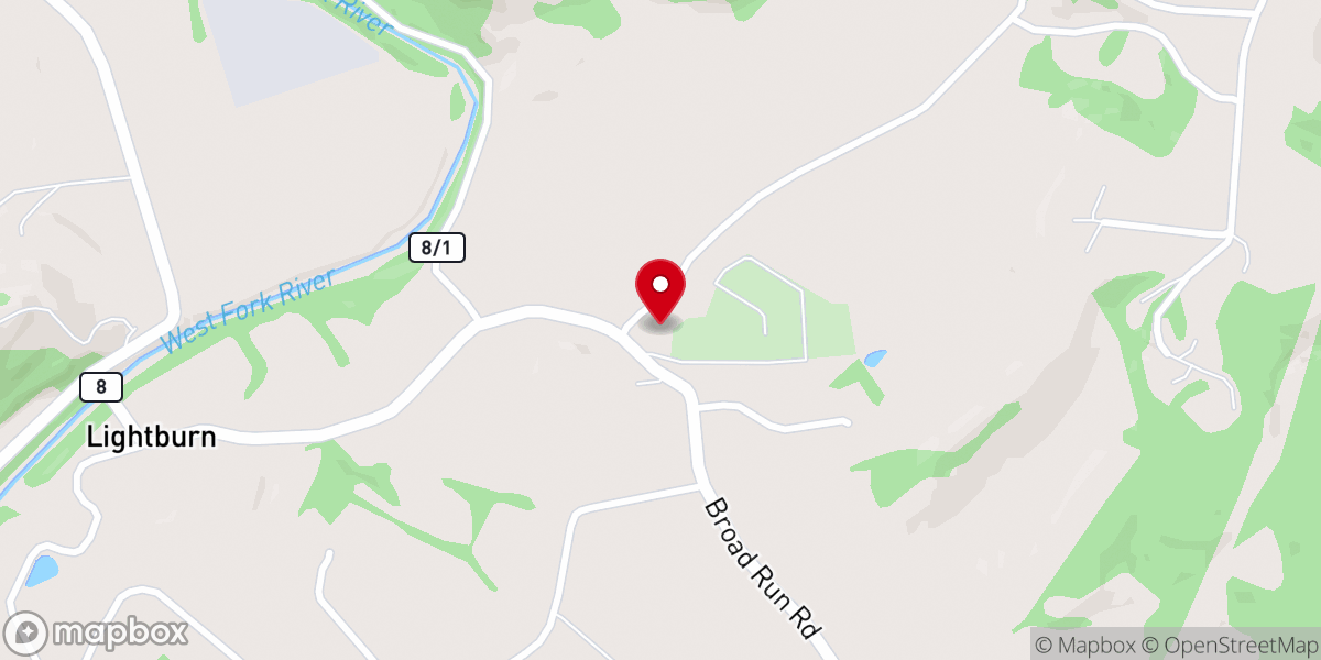 Map showing location of Broad Run Baptist Church