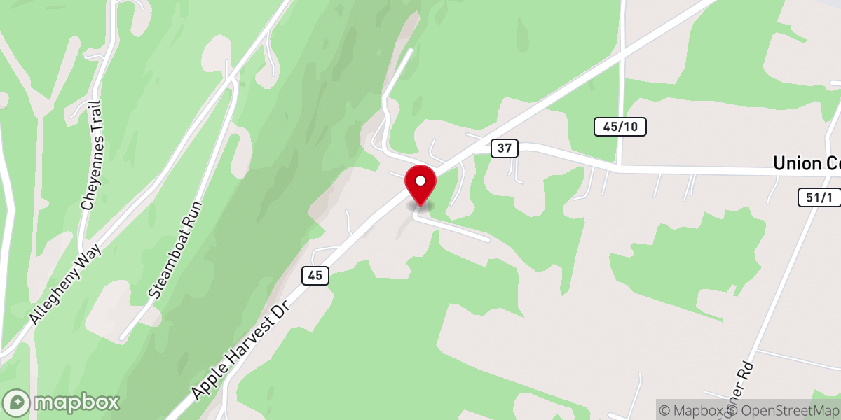 Map showing location of Mountain Chapel