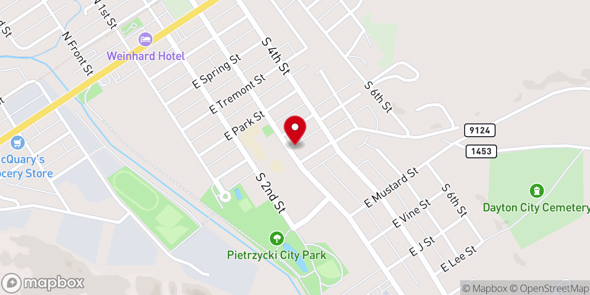 Map showing location of Redeemer Lutheran Church