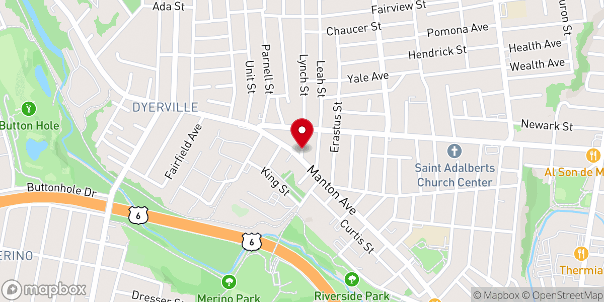 Map showing location of Marantha Tabernacle Church