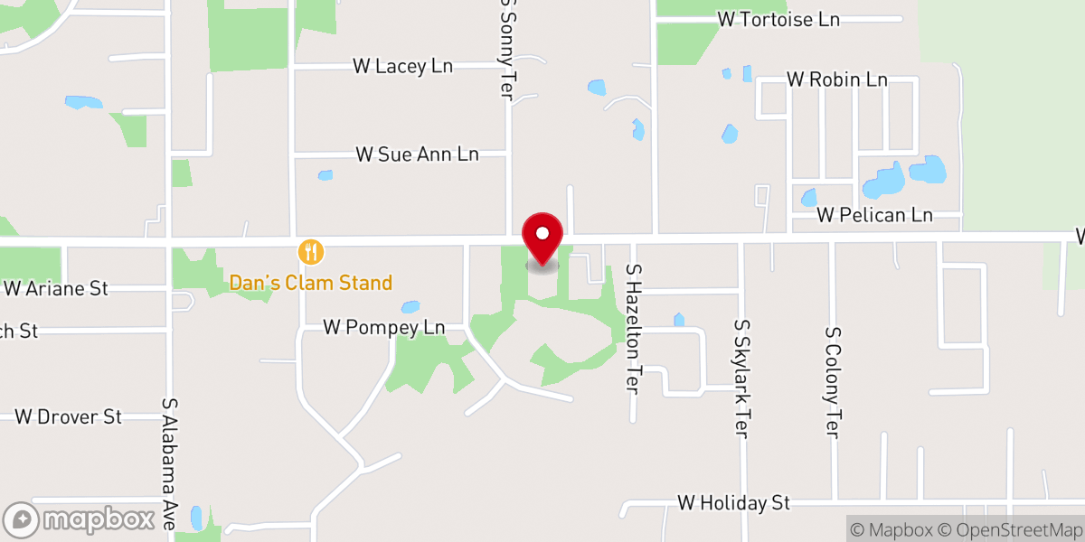 Map showing location of Vineyard Christian Fellowship