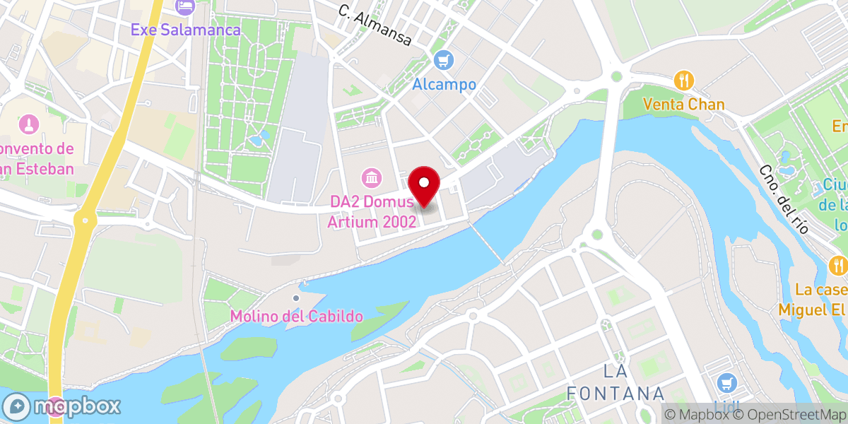 Map showing location of Centro Cristiano MBI Salamanca