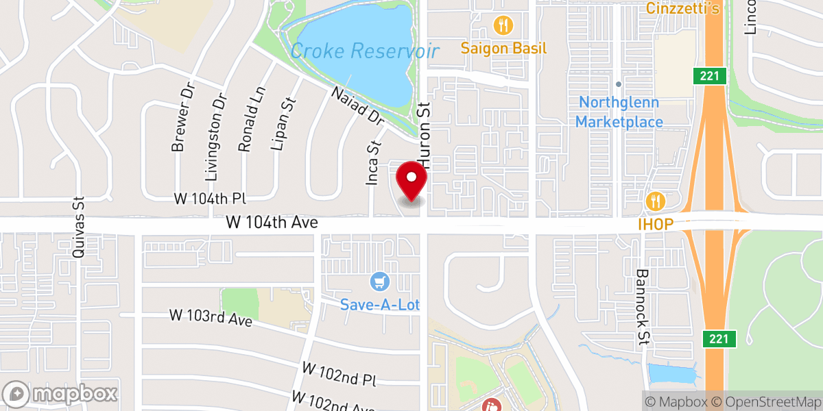 Map showing location of Crossroads American Baptist Church
