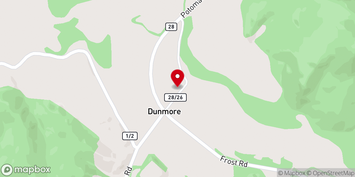 Map showing location of Dunmore United Methodist Church