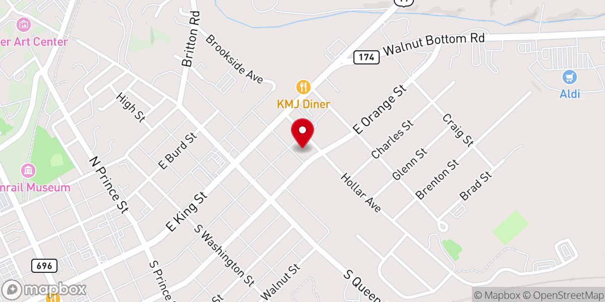 Map showing location of Shippensburg Church of the Nazarene