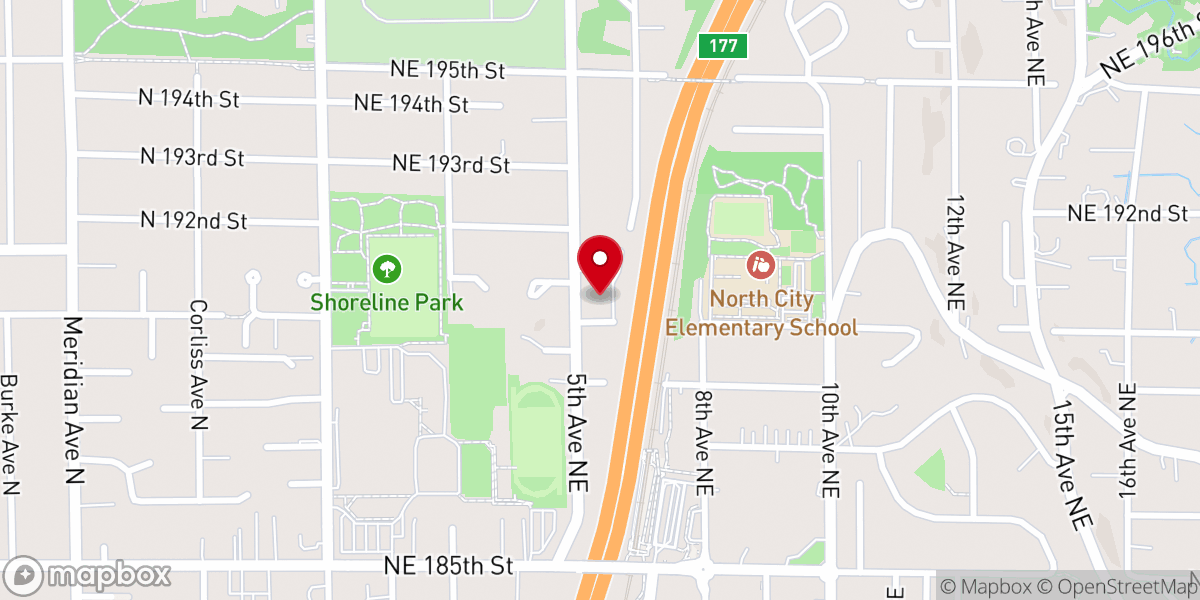 Map showing location of Evergreen Baptist Church