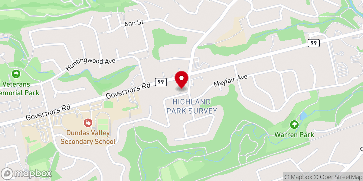 Map showing location of Knox Presbyterian Church
