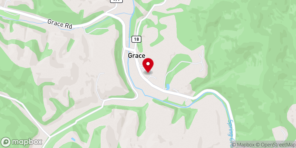 Map showing location of Gilboa Baptist Church