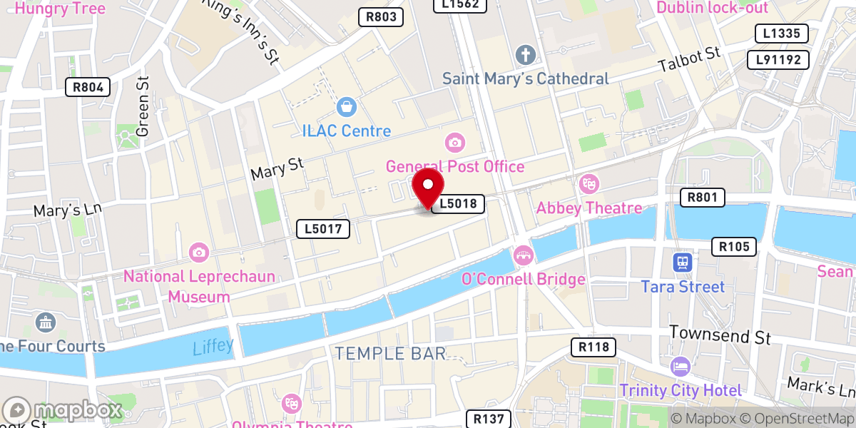 Map showing location of The Academy, Middle Abbey Street