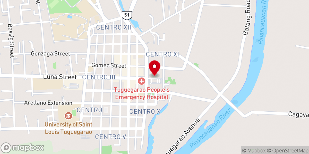 Map showing location of Tuguegarao Cathedral