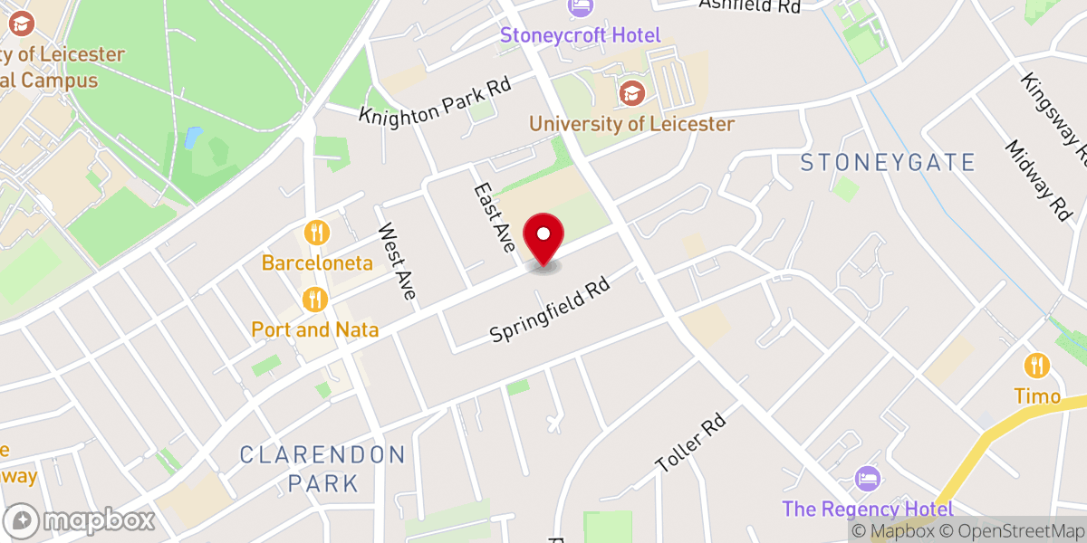 Map showing location of St John the Baptist Church