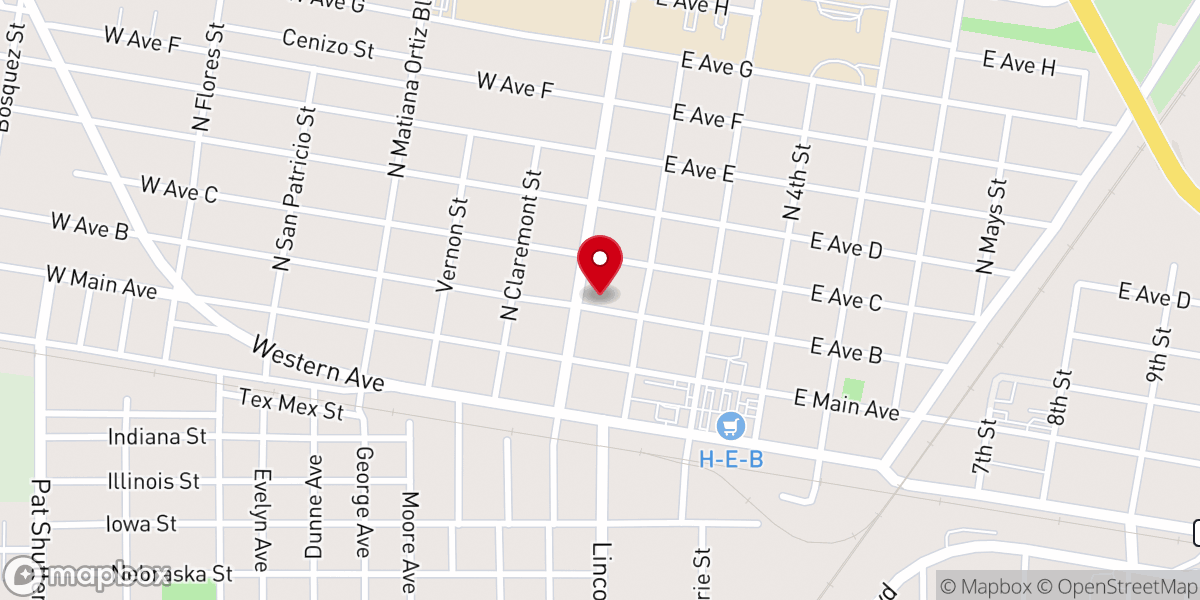 Map showing location of First Presbyterian Church