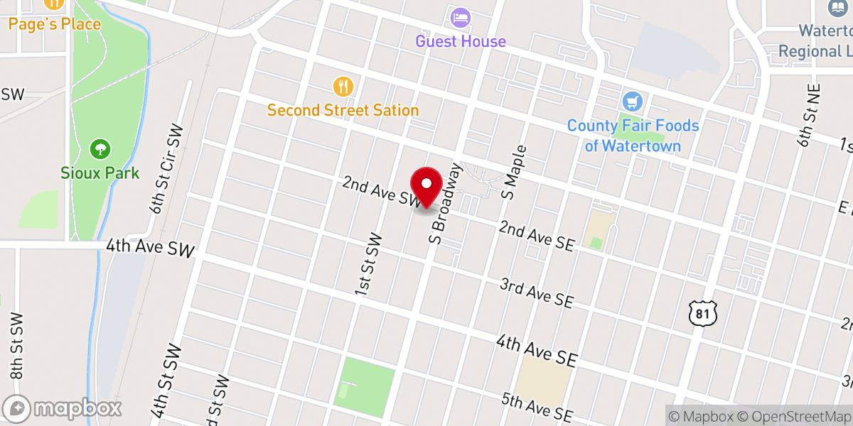 Map showing location of Christian Life Assembly of God