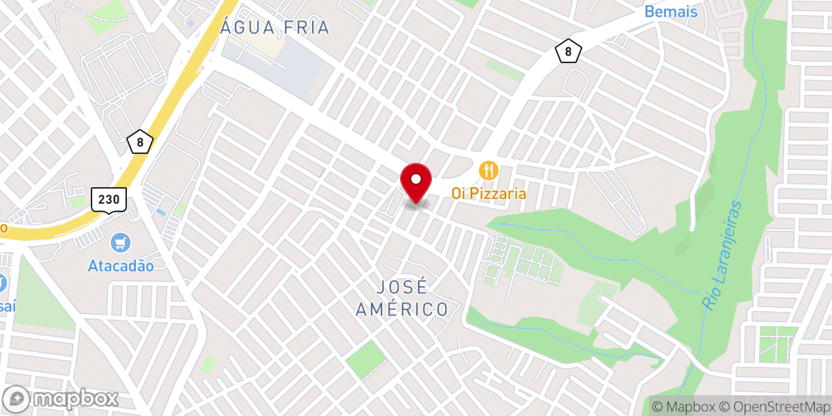 Map showing location of Primeira Igreja Batista no José Americo