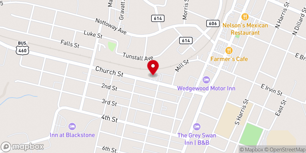 Map showing location of Benchmark Community Bank