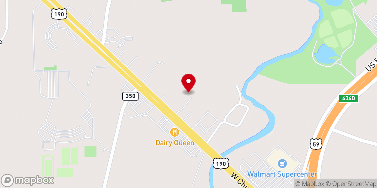 Map showing location of Piney Woods Cowboy Church