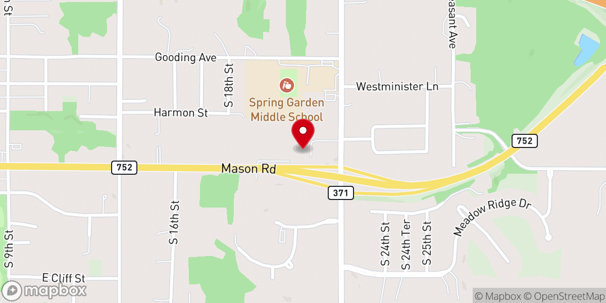 Map showing location of Community Christian Church